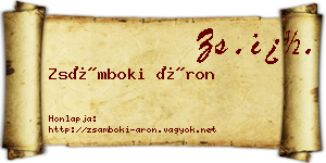Zsámboki Áron névjegykártya