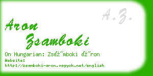 aron zsamboki business card